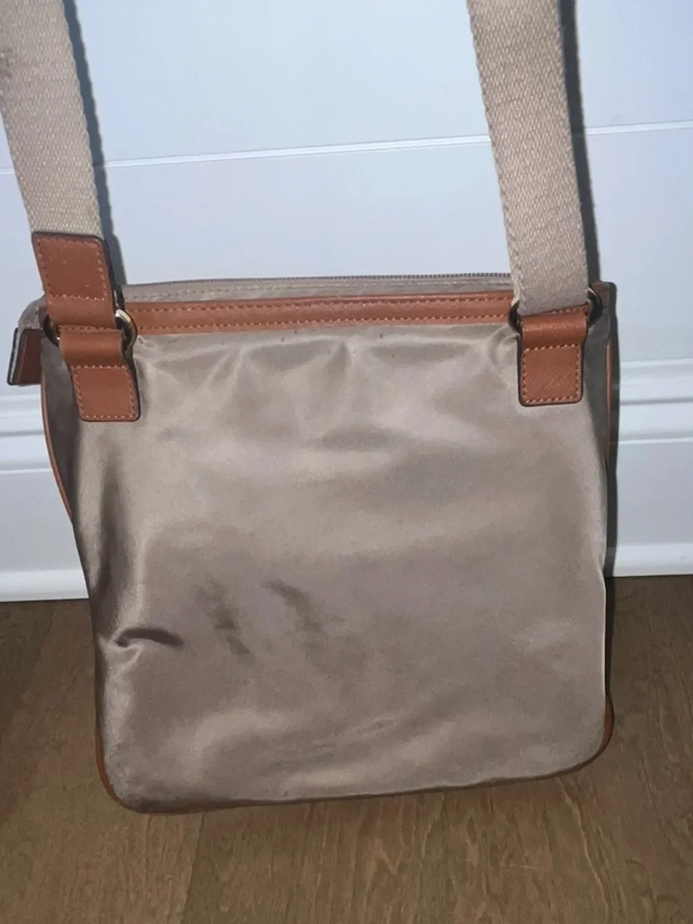 Michael Kors Kempton Nylon Crossbody Bag Beige & Brown